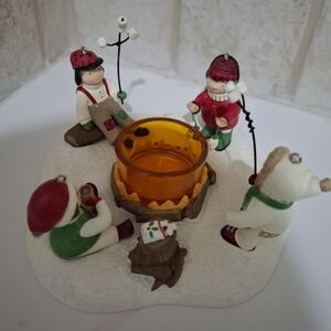 Hallmark Eskimo Tea Light Holder Campfire Smores Friends Gathering Ornaments